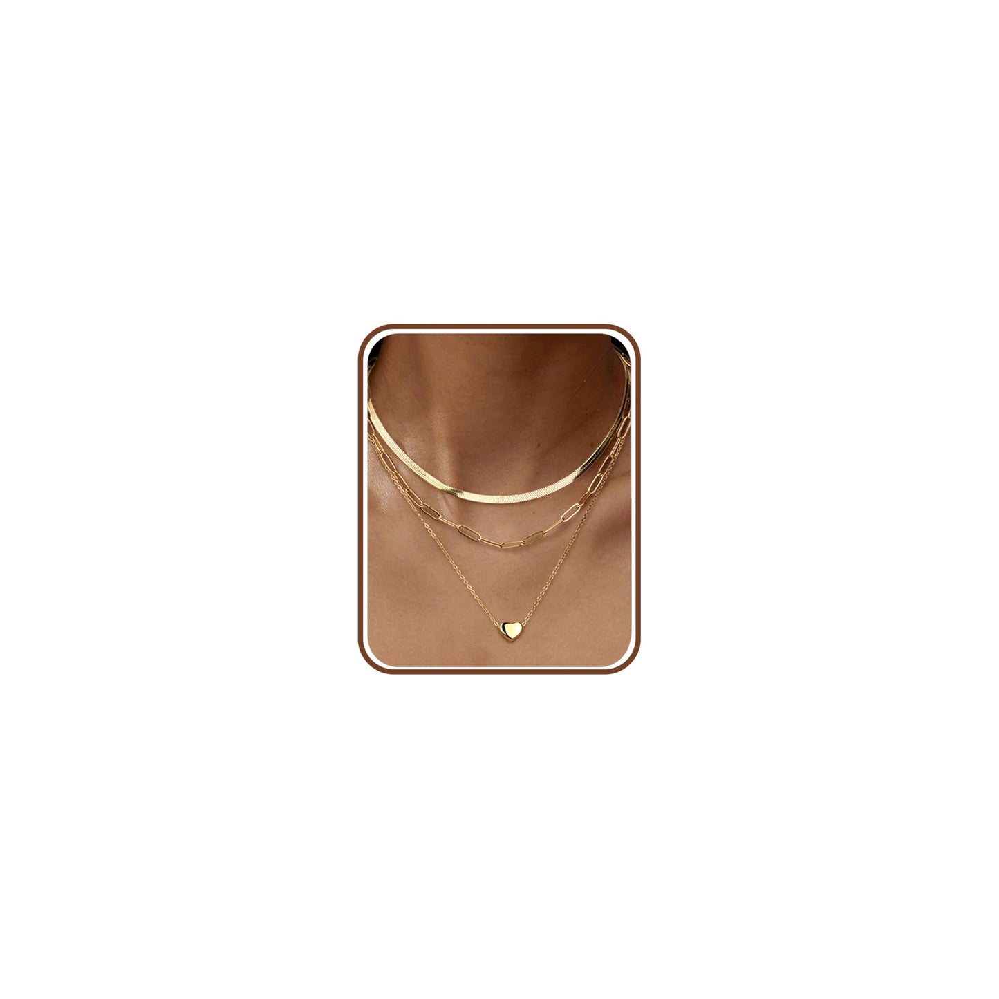 ADRAMATA 3Pcs Collana Donna Acciaio Inossidabile Collana Placcato Oro 14K Impilabile Collana Girocollo Set Collana Pendenti Regolabili Collana Croce/Moneta/Cuore Catena Argento Collane Oro Donna
