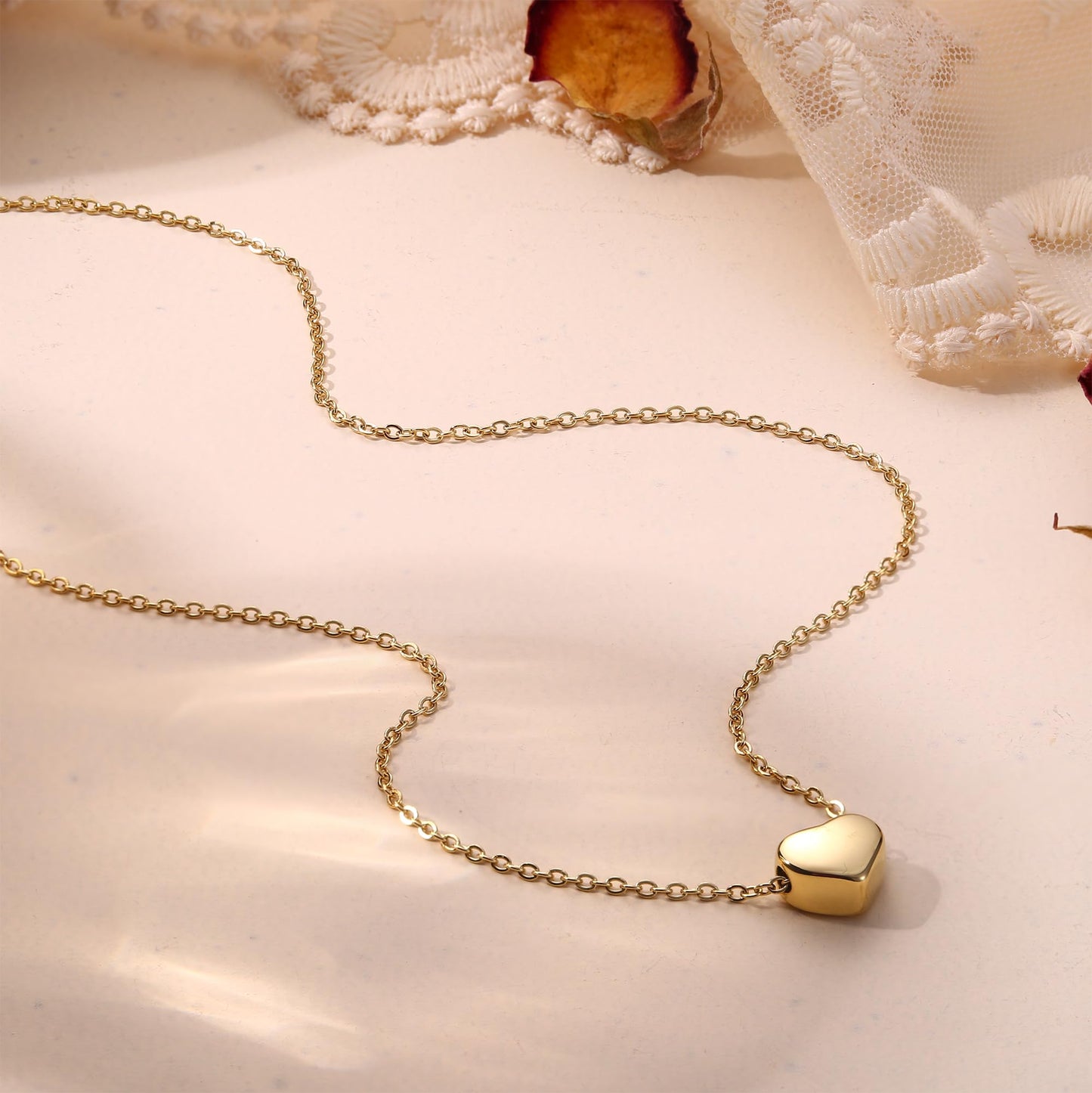 ADRAMATA 3Pcs Collana Donna Acciaio Inossidabile Collana Placcato Oro 14K Impilabile Collana Girocollo Set Collana Pendenti Regolabili Collana Croce/Moneta/Cuore Catena Argento Collane Oro Donna
