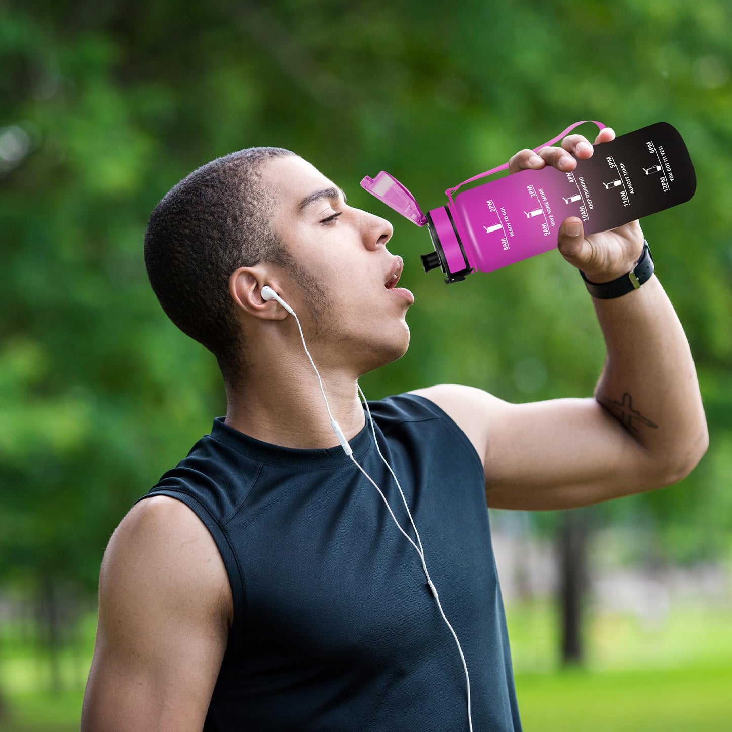Borraccia, Borraccia 500ml, Borraccie Senza Perdite, Borraccie Motivazionale, Facile da Trasportare, Bottiglia Orari, Bottiglia Graduata, Facile da Pulire, per Sport, Fitness, Yoga, Scuola, Bambina