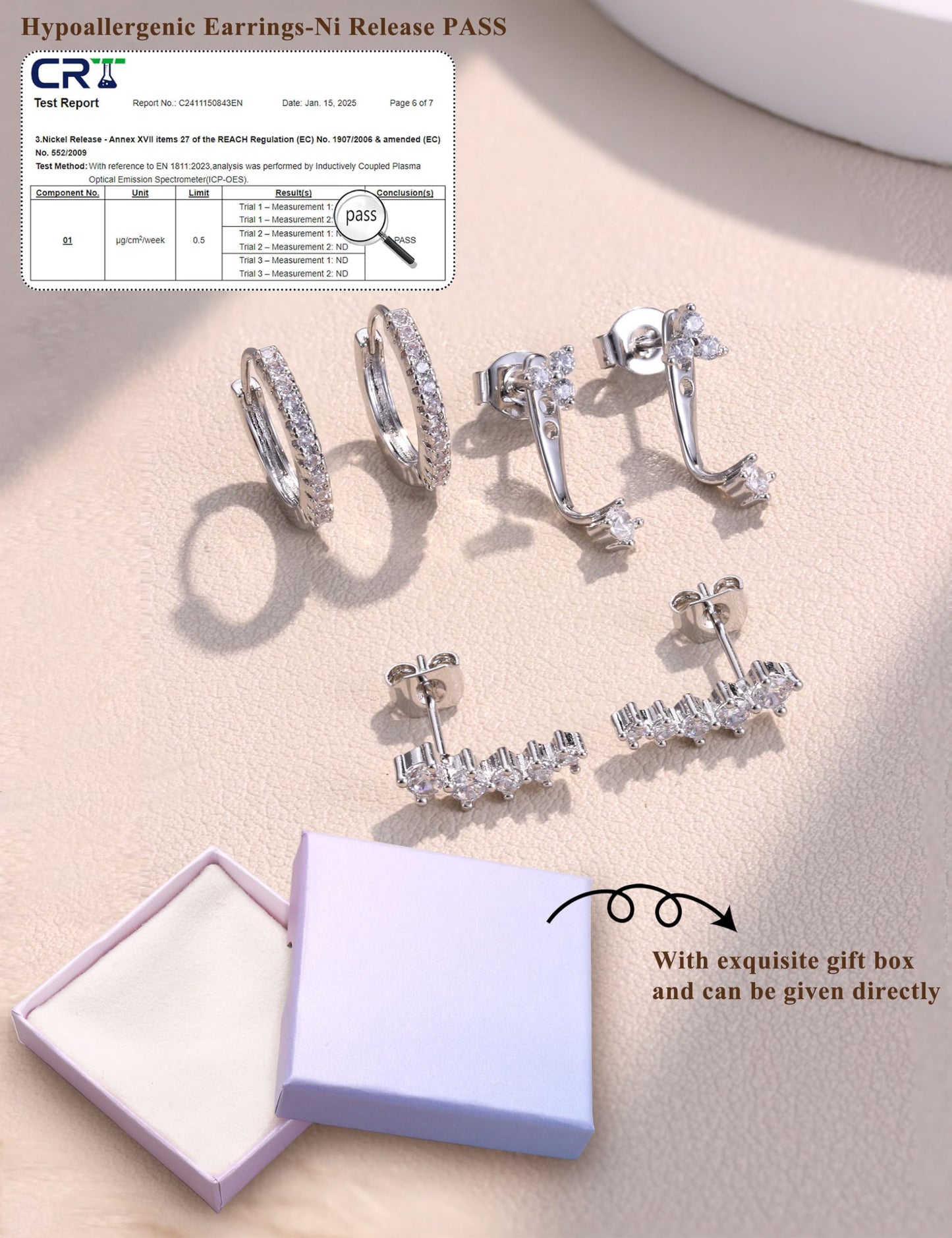 Chriscoco 3 Paia Orecchini Donna Oro Placcato 14K Acciaio Chirurgico Piccoli Orecchini Cerchio Argento Anallergici Set Piercing Orecchio