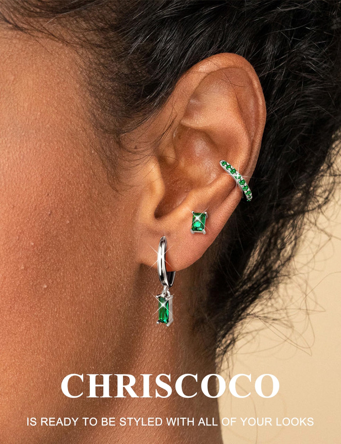 Chriscoco 3 Paia Orecchini Donna Oro Placcato 14K Acciaio Chirurgico Piccoli Orecchini Cerchio Argento Anallergici Set Piercing Orecchio
